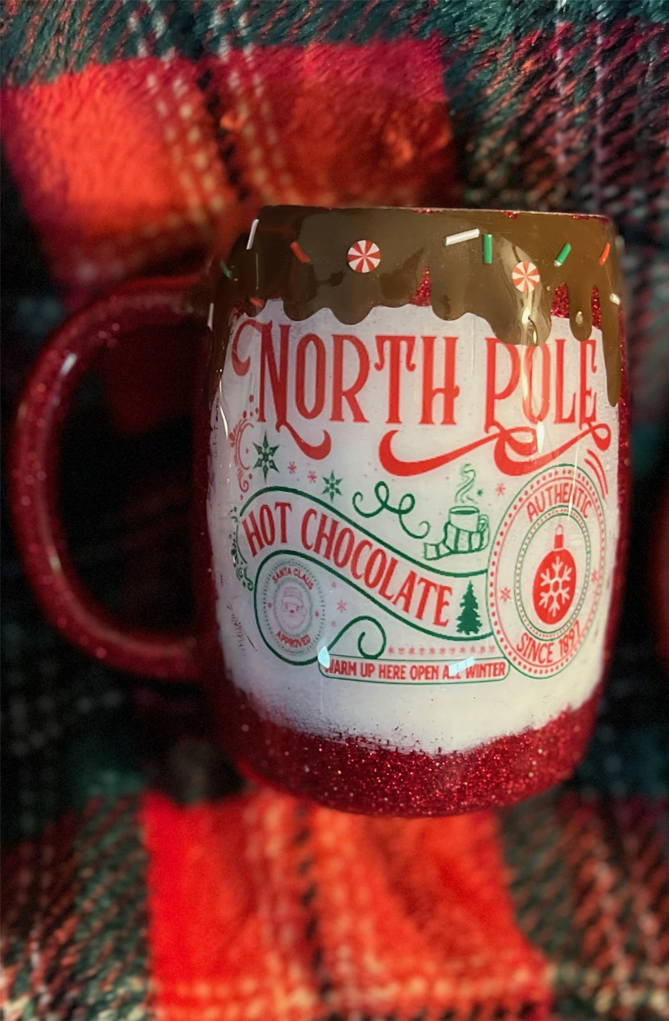 North Pole Hot Chocolate holiday mug